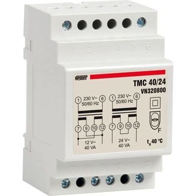 VEMER VN320800 Transformer - 40VA, 230/12-24V, White VEMER VN320800 Transformer - 40VA, 230/12-24V, White