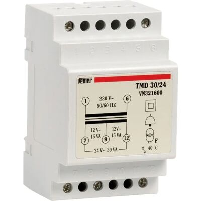 VEMER VN321600 Transformador de Segurança - Montagem em DIN - 230V VEMER VN321600 Transformador de Segurança - Montagem em DIN - 230V
