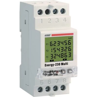Contatore energia VEMER - Monofase, 3 Tariffe, LCD, 40A Contatore energia VEMER - Monofase, 3 Tariffe, LCD, 40A