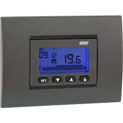 VEMER VE431300 Termostato Digitale da Incasso - Bianco/Antracite - Termostato VEMER VE431300 Termostato Digitale da Incasso - Bianco/Antracite - Termostato