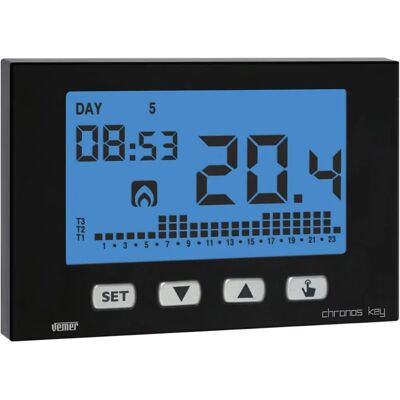 Termostato Vemer Ve728200 - 3 Livelli Digitale Programmazione Settimanale - Nero Termostato Vemer Ve728200 - 3 Livelli Digitale Programmazione Settimanale - Nero