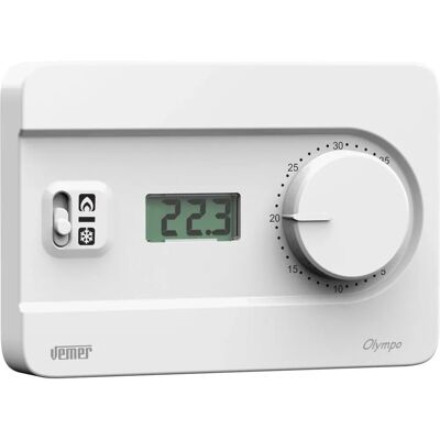 VEMER VE757700 Wandthermostaat met LCD - Batterijvoeding - Wit VEMER VE757700 Wandthermostaat met LCD - Batterijvoeding - Wit