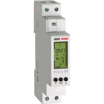 VEMER VE758200 Micro W Relógio Temporizador Digital Semanal - Montagem em trilho DIN VEMER VE758200 Micro W Relógio Temporizador Digital Semanal - Montagem em trilho DIN