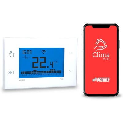 Vemer - Termostat ścienny z ekranem dotykowym WiFi Lite - Biały Vemer - Termostat ścienny z ekranem dotykowym WiFi Lite - Biały