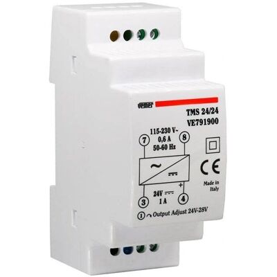 Alimentation Vemer TMS 24/24 - 24V, 24W, Montage DIN Alimentation Vemer TMS 24/24 - 24V, 24W, Montage DIN