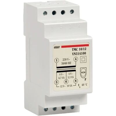 VEMER VN314100 Transformador - 10VA, 4-12V, Modular, Trilho DIN - Transformador VEMER VN314100 Transformador - 10VA, 4-12V, Modular, Trilho DIN - Transformador