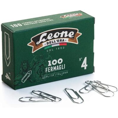 Leone Dell’era Clips en acier zingué - 100 pcs - Taille 4 Leone Dell’era Clips en acier zingué - 100 pcs - Taille 4