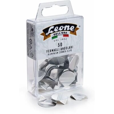 Pinces d'angle en aluminium Leone - 100 pièces - Clips Pinces d'angle en aluminium Leone - 100 pièces - Clips