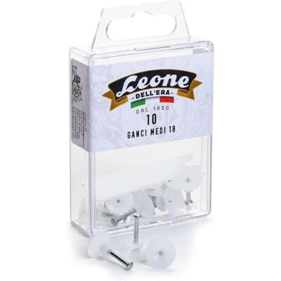 Dell - 10 ganchos para quadros com pregos de aço - Itália - Branco Dell - 10 ganchos para quadros com pregos de aço - Itália - Branco