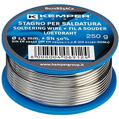 Groupe Kemper L070BS5AC2 Fil de soudure - 50% d'étain, 1,5mm, 250g - Publicité Groupe Kemper L070BS5AC2 Fil de soudure - 50% d'étain, 1,5mm, 250g - Publicité