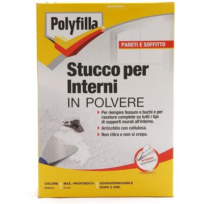 Polyfilla 1 Kg Stucco in Polvere Bianco - Prodotto Interno Polyfilla 1 Kg Stucco in Polvere Bianco - Prodotto Interno