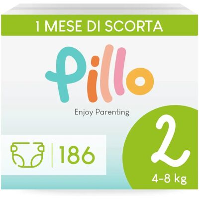 PILLO Couches Bébé Taille 2 - 186 pcs - Publicité PILLO Couches Bébé Taille 2 - 186 pcs - Publicité