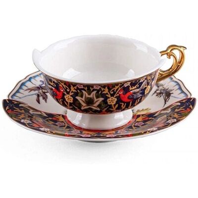 Seletti Hybrid Kannauj - Tasse à thé en céramique multicolore et soucoupe - Publicité Seletti Hybrid Kannauj - Tasse à thé en céramique multicolore et soucoupe - Publicité