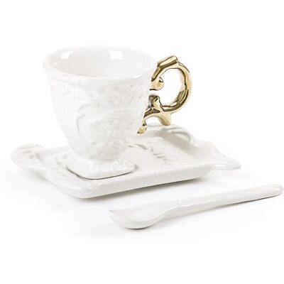 Set à café Seletti I-Wares Gold - Céramique, Détails Or - Publicité Set à café Seletti I-Wares Gold - Céramique, Détails Or - Publicité