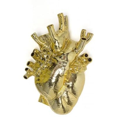 Seletti Love in Bloom Riesiges Resin-Herzvase Gold - Einzigartiges Kunstwerk Seletti Love in Bloom Riesiges Resin-Herzvase Gold - Einzigartiges Kunstwerk