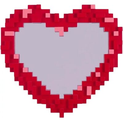 Specchio murale Pixel Heart - Roberto Bruno - Rosso - MDF - 55,5x51,5cm Specchio murale Pixel Heart - Roberto Bruno - Rosso - MDF - 55,5x51,5cm