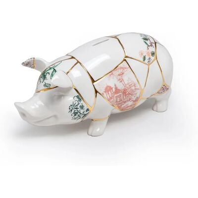 Seletti Kintsugi Sparschwein - Design, Weiß, Gold - Sparschwein Seletti Kintsugi Sparschwein - Design, Weiß, Gold - Sparschwein
