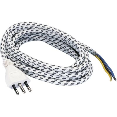 Kabel Napięciowy Poly Pool PP0397 - 3m, Biało/Czarny - Do Żelazka Kabel Napięciowy Poly Pool PP0397 - 3m, Biało/Czarny - Do Żelazka