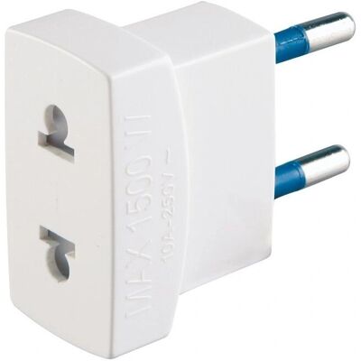 Adattatore da viaggio POLYPOOL 10A 2P Standard Italia US Bianco Adattatore da viaggio POLYPOOL 10A 2P Standard Italia US Bianco