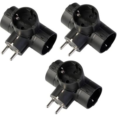 Adaptateur électrique Poly Pool PP2350.13 - Set de 3, prises Schuko allemandes, 16A, terre latérale - Publicité Adaptateur électrique Poly Pool PP2350.13 - Set de 3, prises Schuko allemandes, 16A, terre latérale - Publicité