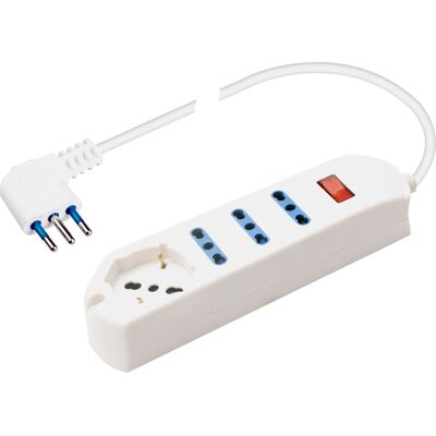Poly Pool PP2530 Rallonge électrique - 4 prises, 1,5m, Blanc - Publicité Poly Pool PP2530 Rallonge électrique - 4 prises, 1,5m, Blanc - Publicité