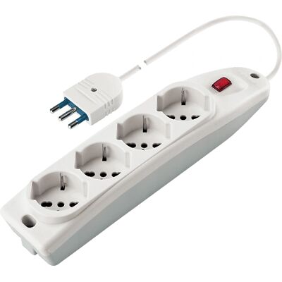 POLYPOOL Presa Multipla - 4 Prese, 250V, Bianco POLYPOOL Presa Multipla - 4 Prese, 250V, Bianco
