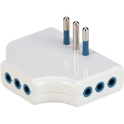POLY POOL - Adaptateur compact avec fiche de 10A - 3 prises - Blanc POLY POOL - Adaptateur compact avec fiche de 10A - 3 prises - Blanc