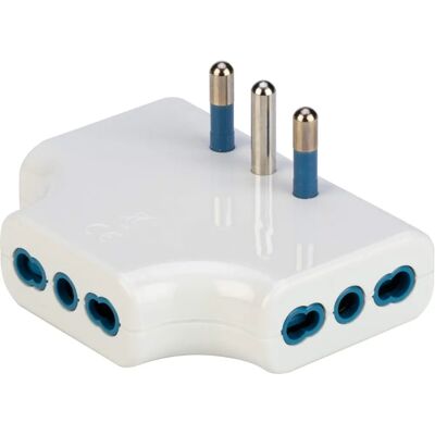 Adaptateur secteur PolyPool - Italie, 16A, 3 prises, compact Adaptateur secteur PolyPool - Italie, 16A, 3 prises, compact
