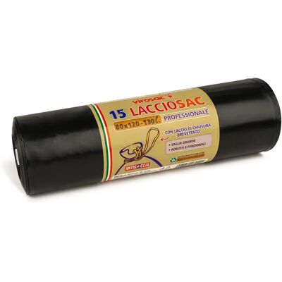 LedLeds Virosac Bolsa de basura negra - 15 uds 80x120cm - 130L - Profesional LedLeds Virosac Bolsa de basura negra - 15 uds 80x120cm - 130L - Profesional