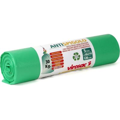 Virosac Modell - 5 Müllsäcke 85x110 cm Grün - Reinigungsmaterial Virosac Modell - 5 Müllsäcke 85x110 cm Grün - Reinigungsmaterial