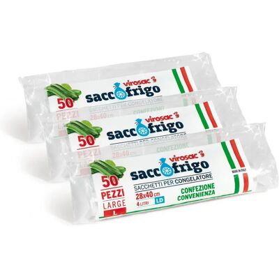 Sacchetti per conservare alimenti Virosac - 150 pezzi, 28x40cm, Trasparente Sacchetti per conservare alimenti Virosac - 150 pezzi, 28x40cm, Trasparente
