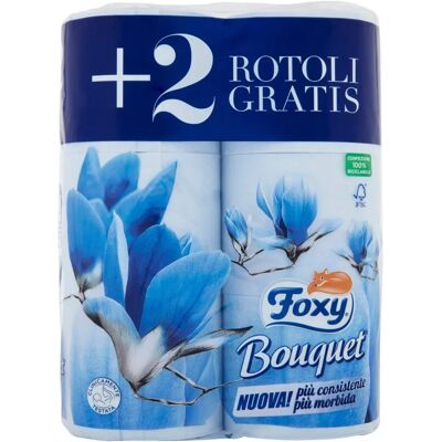 Foxy Carta Igienica Mazzo - Colorata, 6 Rotoli Maxi 2 Veli Foxy Carta Igienica Mazzo - Colorata, 6 Rotoli Maxi 2 Veli