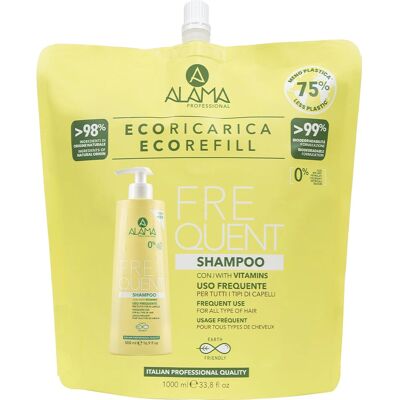 Recharge Shampoo Fréquent Professionnel Alama - 1000ml - Shampoo - Publicité Recharge Shampoo Fréquent Professionnel Alama - 1000ml - Shampoo - Publicité