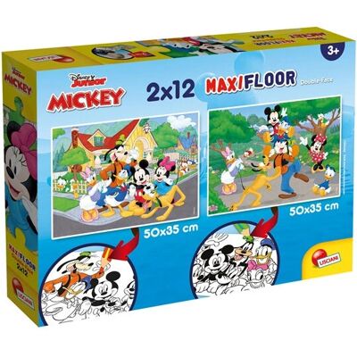 Lisciani Mickey Puzzle - 12 Stück - Maxifloor 2 x 12 - Cartoons Lisciani Mickey Puzzle - 12 Stück - Maxifloor 2 x 12 - Cartoons