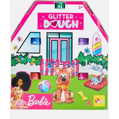 Set de plastilina con brillantina Barbie en frascos en forma de corazón Set de plastilina con brillantina Barbie en frascos en forma de corazón