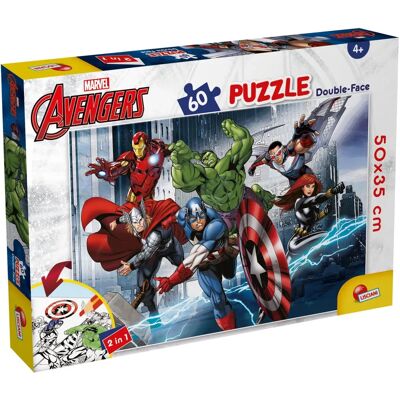 Puzzle Avengers Lisciani - 60 Pièces - Double Face à Colorier et Assembler Puzzle Avengers Lisciani - 60 Pièces - Double Face à Colorier et Assembler