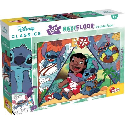Puzzle Maxi Floor Disney Lisciani 150 - Puzzle, Thème Lilo & Stitch, Double face, Éducatif Puzzle Maxi Floor Disney Lisciani 150 - Puzzle, Thème Lilo & Stitch, Double face, Éducatif