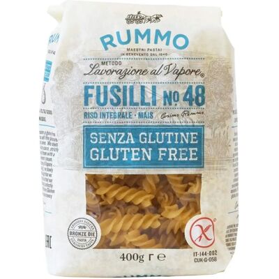 Fusilli Sans Gluten N° 48 de Rummo - Riz Complet et Maïs - Publicité Fusilli Sans Gluten N° 48 de Rummo - Riz Complet et Maïs - Publicité