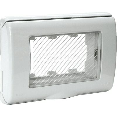 AVE - Piastra di contenitore IP55 autoportante - 3 moduli RAL7035 AVE - Piastra di contenitore IP55 autoportante - 3 moduli RAL7035
