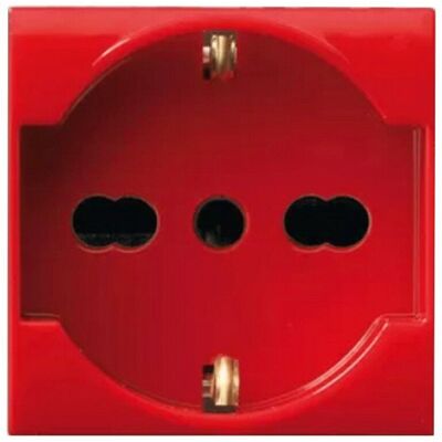 AVE - 442090/15TSR - rosso - 2 moduli - Porta di alimentazione AVE - 442090/15TSR - rosso - 2 moduli - Porta di alimentazione
