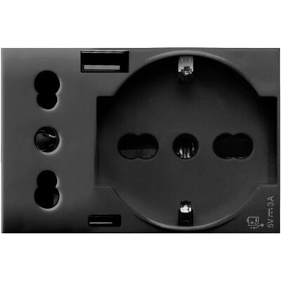 AVE Steckerleiste - 16A, 250V, USB, 3 Module - Steckerleiste AVE Steckerleiste - 16A, 250V, USB, 3 Module - Steckerleiste