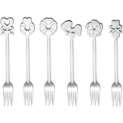Guzzini Dolce Love Set 6 Dessert Forks - Cutlery set Guzzini Dolce Love Set 6 Dessert Forks - Cutlery set