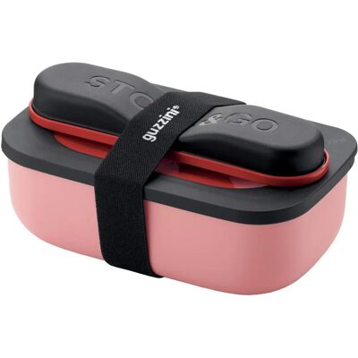 Guzzini Store&Go Rood Lunchbox Set met Bestek Guzzini Store&Go Rood Lunchbox Set met Bestek