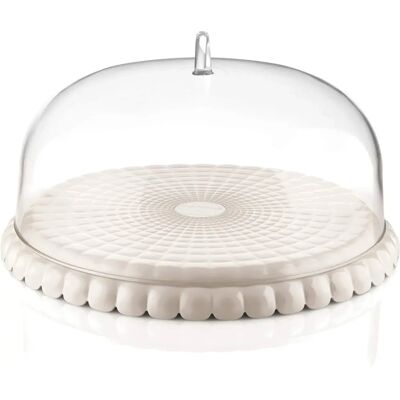 Guzzini - White Acrylic Cake Plate with Cloche 30cm - Cake Plate Guzzini - White Acrylic Cake Plate with Cloche 30cm - Cake Plate