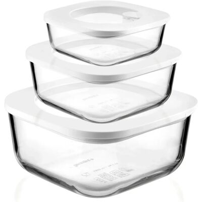 Guzzini Store & More Contenants de Cuisine en Verre - 3 pcs Guzzini Store & More Contenants de Cuisine en Verre - 3 pcs
