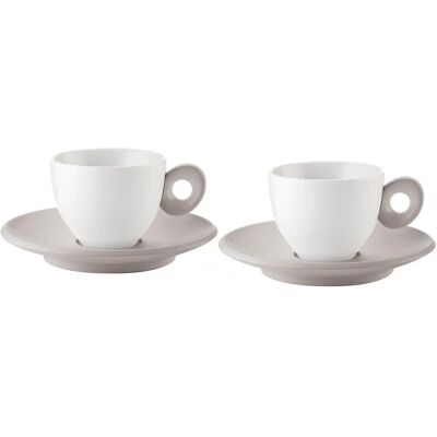 Tazas de espresso Guzzini Taupe Juego de 2 Tazas de espresso Guzzini Taupe Juego de 2