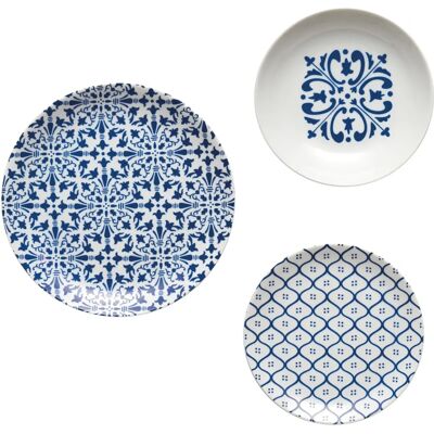 Guzzini Set piatti 6 posti Le Maioliche blu Mediterrano - Servieset Guzzini Set piatti 6 posti Le Maioliche blu Mediterrano - Servieset