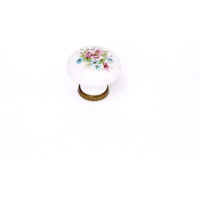 CFADDA - Pomolo fiori in porcellana - Oro/bianco - 30 mm - Pomolo CFADDA - Pomolo fiori in porcellana - Oro/bianco - 30 mm - Pomolo