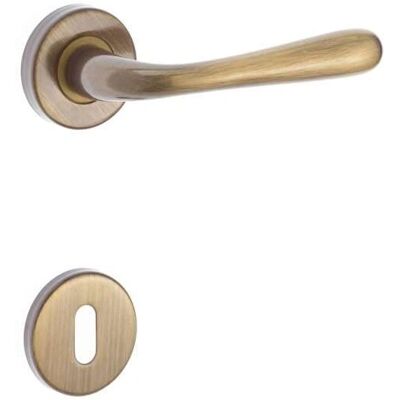 Maniglia Porta in Bronzo Sei - Forma a G con Rosetta e Bocchette Patentate Maniglia Porta in Bronzo Sei - Forma a G con Rosetta e Bocchette Patentate
