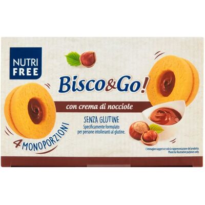 NT FOOD Nutrifree Bisco&Go Biscotti con Crema di Nocciole Senza Glutine NT FOOD Nutrifree Bisco&Go Biscotti con Crema di Nocciole Senza Glutine